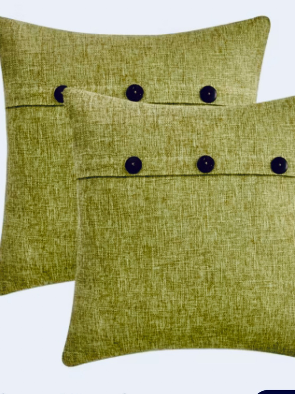 Chenille textured Throw Pillow Covers 18x18” 3 Buttons Soft Farmhouse Pack 2